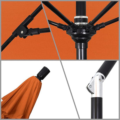 California Umbrella 9' Round Aluminum Pole Fiberglass Rib Market Umbrella