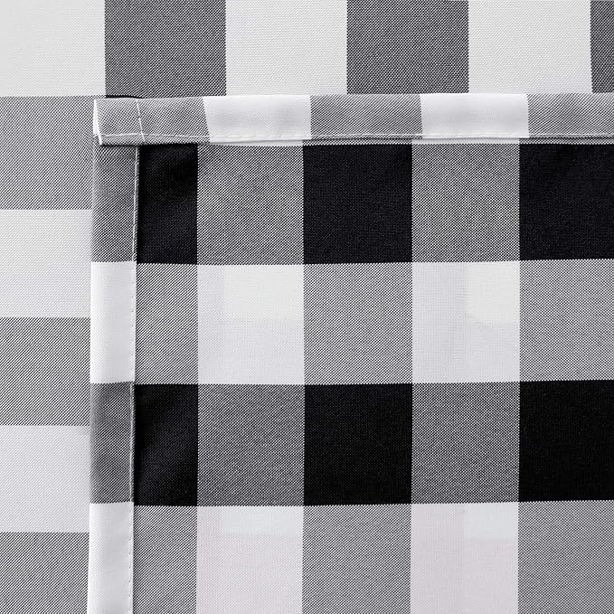 Hiasan Checkered Square Tablecloth - Stain Resistant, Waterproof and Wrinkle Resistant Washable Table Cloth for Dining Room, 60 x 60 Inch, Black and White Gingham Pattern