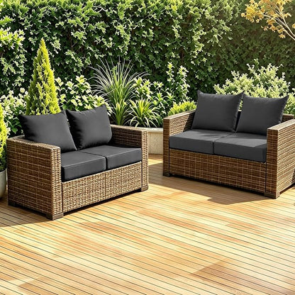 Patio Cushions for Outdoor Furniture, 24x24 Outdoor Couch Cushions, Waterproof & Fade-Resistant Patio Chair Cushions with Removable Cover, Replacement Outdoor Deep Seat Cushion, Dark Grey (Set of 4)