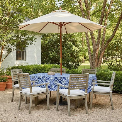 EHouseHome Outdoor Indoor 60x84 inch Rectangle Tablecloth with Umbrella Hole and Zipper, Waterproof Patio Table Cloths, Spring/Summer Table Covers for Backyard Circular Table/BBQs/Picnic