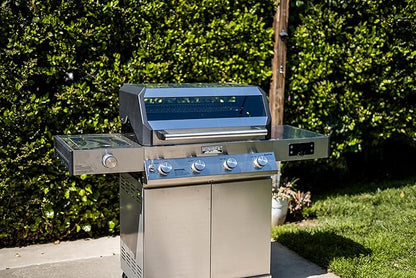 Monument Grills Denali Series, 4-Burner Liquid Propane Gas Smart bbq Grill Denali 425 with Stainless Steel Rotisserie Kit(2 Items)