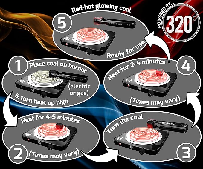 320° 4kg Premium Hookah Shisha Coconut Charcoal Coal (26mm Cubes) for BBQ - 256 Cubes
