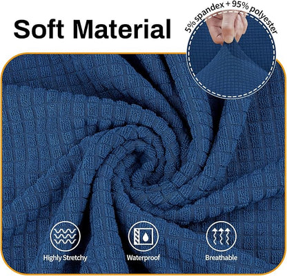 Asnomy Stretch Couch Covers for Sofa Washable, 3 Cushion Couch,Classic Blue | 1-Piece Sofa Covers(78"-94") 3-Seater Furniture Protector Soft Jacquard,Non-Slip Elastic Bottom For Dogs & Kids