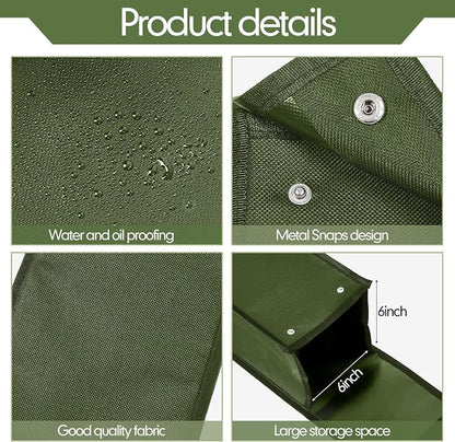 2 Pcs Grill Utensil Storage Bag BBQ Tool Holder Pouch,Amy Green | Oxford Cloth Foldable Design, Camping Hiking Organizer, Snap Closure Secure, Stands Upright or Flat, Portable Outdoor Pouch