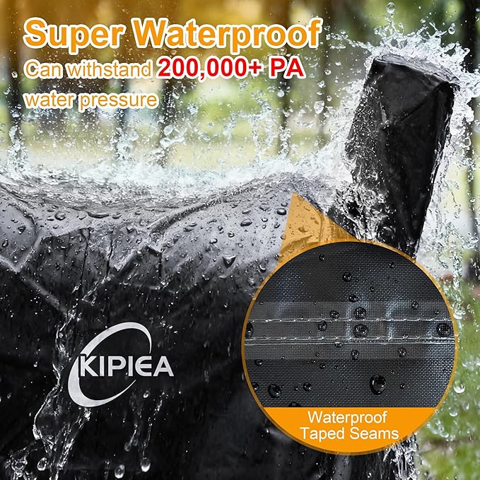 Kipiea Heavy Duty Grill Cover for Traeger Pro 22 & 575 Series, 600D Oxford Fabric Wood Pellet Smoker Covers Waterproof & Windproof, Pellet BBQ Grill Cover for Outside Anti-UV, No Tear, No Fading