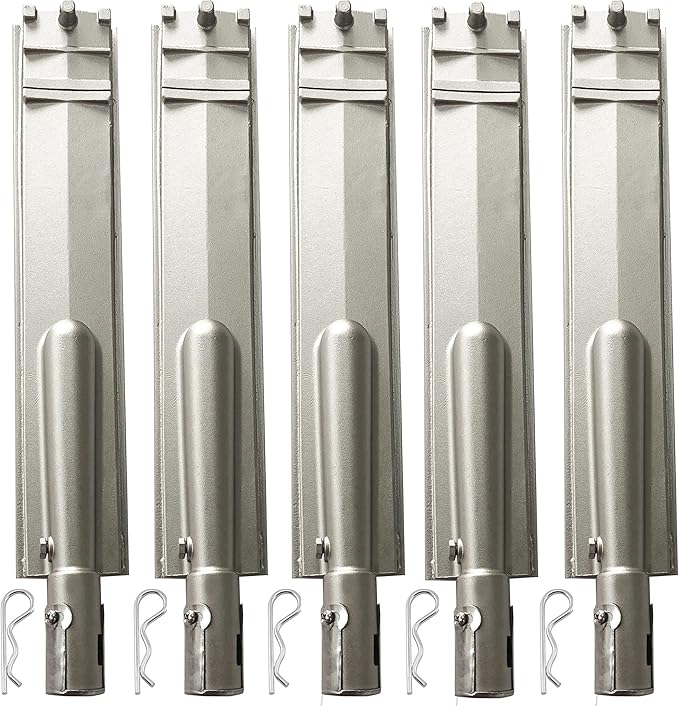 5PC Heavy Duty Cast Stainless Steel 304 BBQ Grill Burners Bull Grill Replacement Parts for Cal Flame Aussie Blaze Thermos Turbo and More