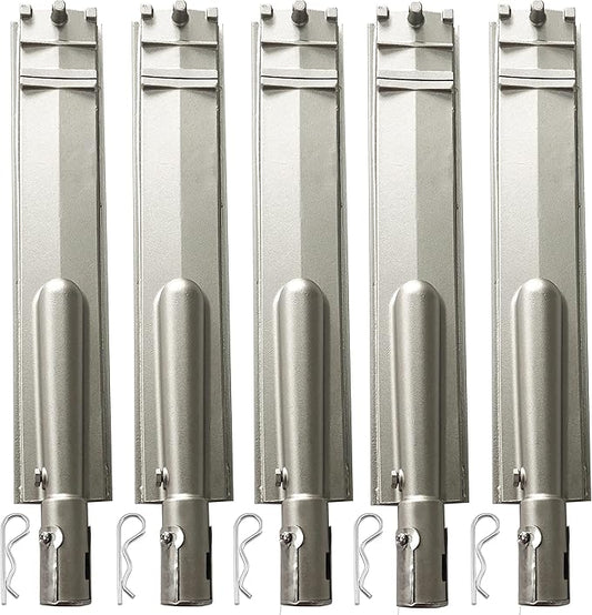 5PC Heavy Duty Cast Stainless Steel 304 BBQ Grill Burners Bull Grill Replacement Parts for Cal Flame Aussie Blaze Thermos Turbo and More