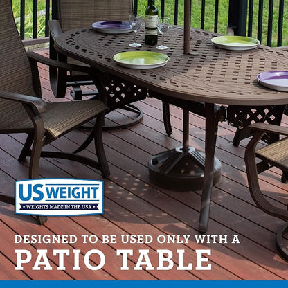 US Weight Durable 50 Pound Fillable Umbrella Base Designed to be Used with a Patio Table