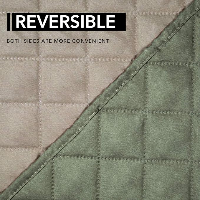 Easy-Going Oversized Recliner Cover Reversible Couch Cover Sofa Cover for Living Room Water Resistant Furniture Protector with Elastic Straps for Pets Kids (Oversized Recliner, Greyish Green/Beige) | Machine Washable Slipcover For Dogs, Water Resistant...