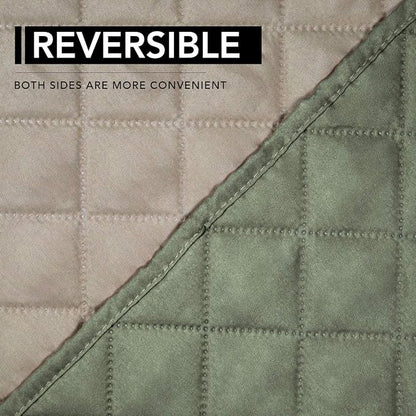 Easy-Going Oversized Recliner Cover Reversible Couch Cover Sofa Cover for Living Room Water Resistant Furniture Protector with Elastic Straps for Pets Kids (Oversized Recliner, Greyish Green/Beige) | Machine Washable Slipcover For Dogs, Water Resistant...