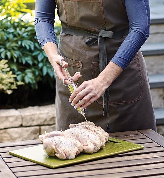 Outset 76456 Stainless Steel Meat Injector, 6-piece, Set