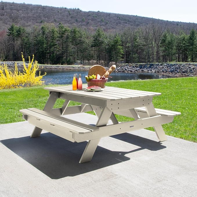 Highwood Hometown Picnic Table, 6 Foot, Whitewash