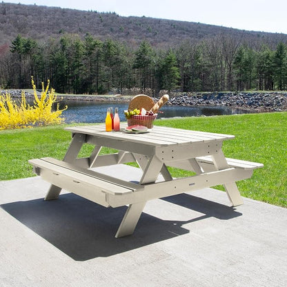 Highwood Hometown Picnic Table, 6 Foot, Whitewash