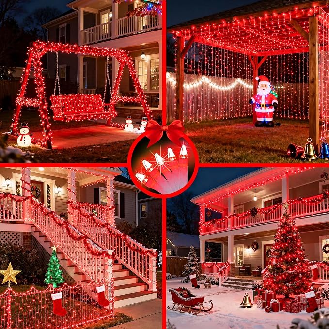 WUXYIYANG 750 LED 240FT Red Valentine Lights, 12 Pro Modes and Timer Memory & Dimmable, Plug in Clear Wire Indoor Valentine Room Light for for Xmas Bedroom Yard Tree Wedding Party Waterproof Decor