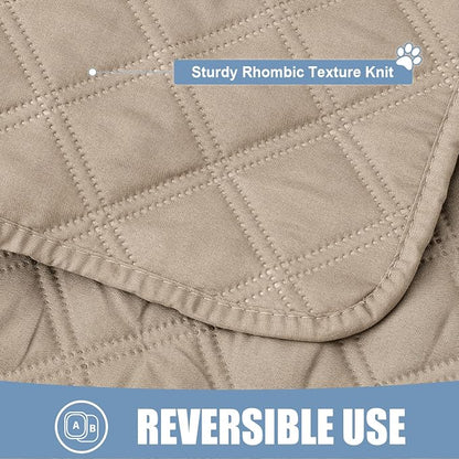 Smiry Waterproof Reversible Pet Couch Covers for Dogs | Pet Friendly, Soft Fabric, Washable Sofa Furniture Protector for Dogs Cat Kids, Checkered (40"x70", Taupe/Taupe)
