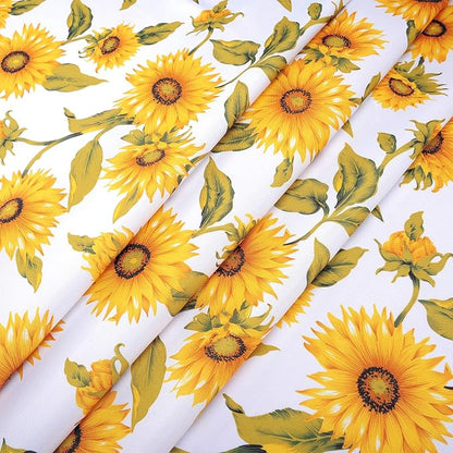 SUQ I OME Outdoor Tablecloth with Umbrella Hole and Zipper, Zippered Patio Table Cloths,Spring/Summer Table Covers for Backyard Circular Table/BBQs/Picnic(Sunflower,60'' Round with Zipper)