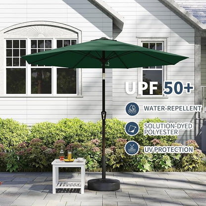 PatioKingdom 11FT Patio Umbrella,Outdoor Umbrella with Push Button Tilt and Crank,Market Table Umbrella with 8 Sturdy Fiberglass Ribs UV Protection