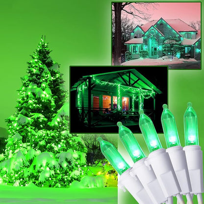 Holiday Essence 200 LED Green St. Patrick's Day Lights Set, 53.8 Ft White Wire Indoor Outdoor Décor for Christmas Tree Easter Traditional Decoration, UL Certified