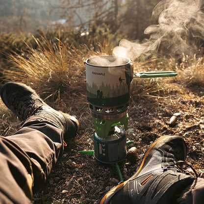 Fire-Maple Fixed Star 3 Backpacking and Camping Stove System, Green 21oz | 30% Faster Boil with HX Base, Piezo Ignition, Locking Handle, All-in-One, Portable, Compatible with Most Canisters