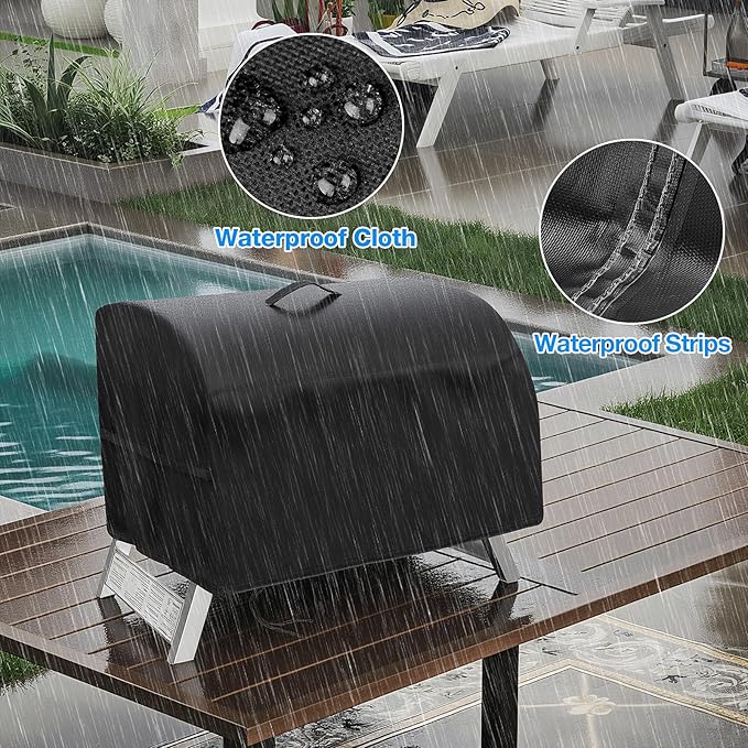 Grill Cover for Masterbuilt MB20030819 Portable Propane Gas Grill, Outdoor Waterproof Small Tabletop Grill Cover Heavy Duty Camping Table Top Grill Cover