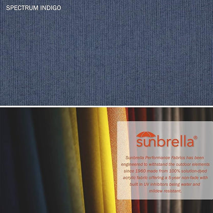 California Umbrella 9' Rd. Venture Series Contract Grade Patio Umbrella, Push Open Pin Stop, Bronze Finish, Sunbrella Spectrum Indigo