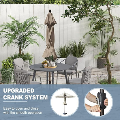 EliteShade USA 10-Year-Non-Fading 10Ft Market Patio Umbrella, UPF 50+ UV Protection Performance Sun Umbrella, Heavy Duty Commercial Grade Outdoor Table Umbrella with Crank, Windproof Vented Top for Garden, Pool, Deck and Outdoor Playsets, No Tilt, Heat...