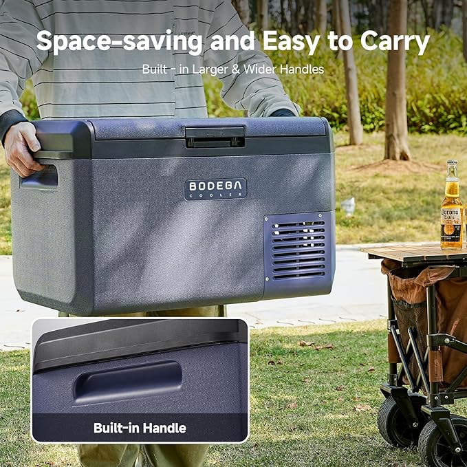 BODEGA12 volt Car Refrigerator -32 QT Portable Freezer IPX4 Waterproof Car Fridge Electric Cooler Ultra-Quiet for Truck Van Camping Travel 12/24V DC 110~240 Volt AC,-4℉~68℉