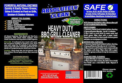 Absolutely Clean IT JUST WORKS GREAT as Grill Cleaner Spray! - Professional Strength, Natural Enzyme Formula - Fast Acting, Fume Free - USA Made (16oz Spray Bottle)