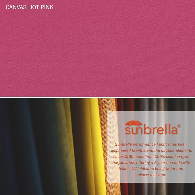 California Umbrella 11' Rd. Venture Series Contract Grade Patio Umbrella, Pulley Open, Bronze Finish, Sunbrella Hot Pink