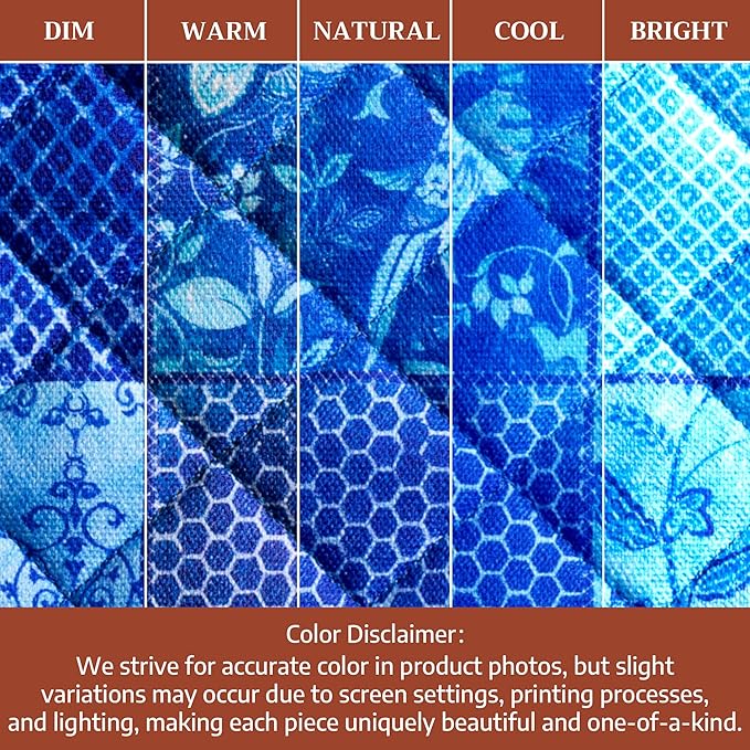 Maison d' Hermine Pot Holders 100% Cotton Heat Resistant Potholders 8" x 8" Hot Pads with Loop BBQ Cooking Baking Hotel Farmhouse Kitchen Handling Hot Pans Spring Summer (Pack of 1, Indigo Love)