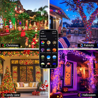 JMEXSUSS 500 LED Smart Color Changing Halloween Lights, RGB String Lights | 173ft, Remote & APP Control, Waterproof Christmas Lights for Indoor Outdoor Xmas Tree Party House Halloween Decoration
