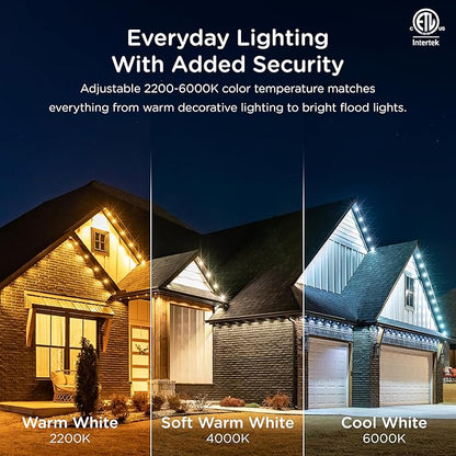 Enbrighten Eternity Permanent Outdoor Lights, 150ft with 108 RGBWIC LED Lights, App‑Controlled, Cuttable, Christmas, Accent & Year‑Round Eave Lighting, Works with Alexa & Google Home, 85102