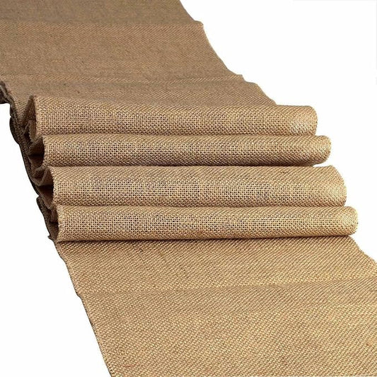 AK-Trading 100% Natural Chic Rustic Burlap Jute Runners - Made in USA - Ships Fast & Free 12" Wide x 96" Long