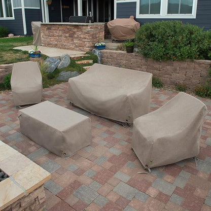 Modern Leisure Garrison Swivel Lounge Patio Chair Cover - Weather-Resistant Fabric - Outdoor Furniture Protection Perfect for Patio, Deck, and Porch - 37.5" L x 39.25" W x 38.5" H - Sandstone