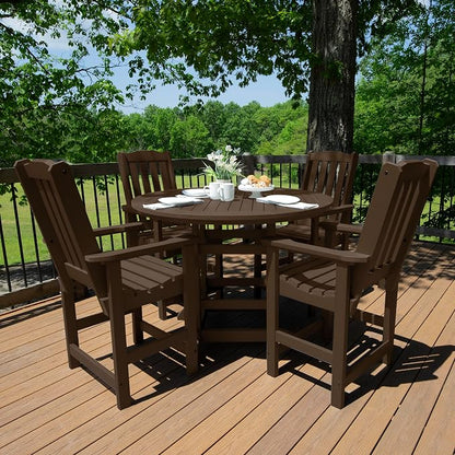 highwood AD-CNL48-ACE Lehigh 5-Piece Round Counter Height Dining Set, Weathered Acorn