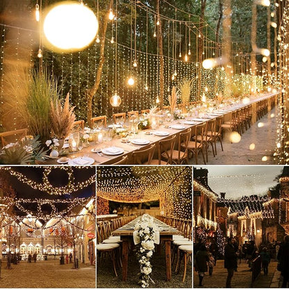 Battery Operated Fairy Lights With Remote - 200 LED Christmas Twinkle Lights With Timer, 16Ft Green Wire, Waterproof String Light for Bedroom, Garland, Outdoor Tree, Wreath - Battery Power (Pack of 2)