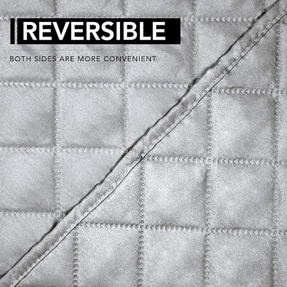 Easy-Going Oversized Recliner Chair Cover Reversible Sofa Cover Water Resistant Couch Cover Furniture Protector with Elastic Straps for Pets Dog Cat (Oversized Recliner, Light Gray/Light Gray) | Machine Washable Slipcover For Dogs, Water Resistant Furn...