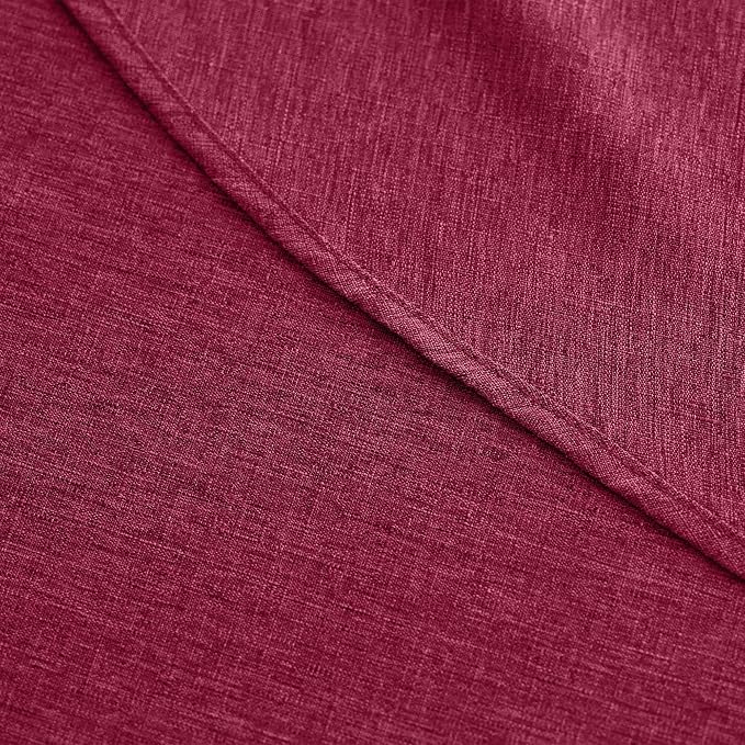 Decorelia Christmas Red Waterproof Round Table Cloth for Round,Decorative Farmhouse Tablecloths Table Cover for Holiday,Banquet,Dining& Kitchen (60 Inch,Round (2-4 Seats,Burgundy)