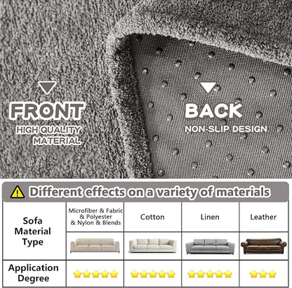 MYSKY HOME Chair Covers, Recliner Chair Covers, Arm Chair Covers Washable, Couch Cover for Dogs, Sofa Slipcovers for 1 Cushion, Furniture Protector Cover for Living Room, 71" x 91", Grey