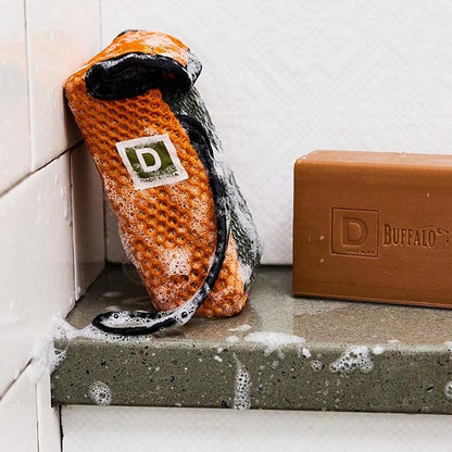 Duke Cannon Tactical Scrubber & Midnight Swim Soap Bundle - Refreshing Aquatic Scent, Coarse & Soft Mesh, 550-Mil-Spec Paracord, Military-Grade Soap Pouch