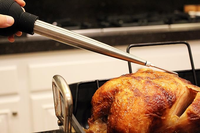 Stainless Steel Turkey Baster Set with Flavor Injector, Barbecue Basting Brush, Cleaning Brush,cooking twine, DIY turkey tools