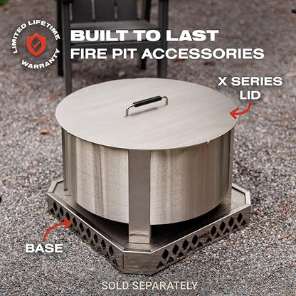 Breeo Smokeless Fire Pit (X Series 24, Stainless Steel) | 27.5 inch Smokeless Firepit for Outside | 62 Pounds | Ideal for Families Compatible with Wide Range of Breeo Accessories