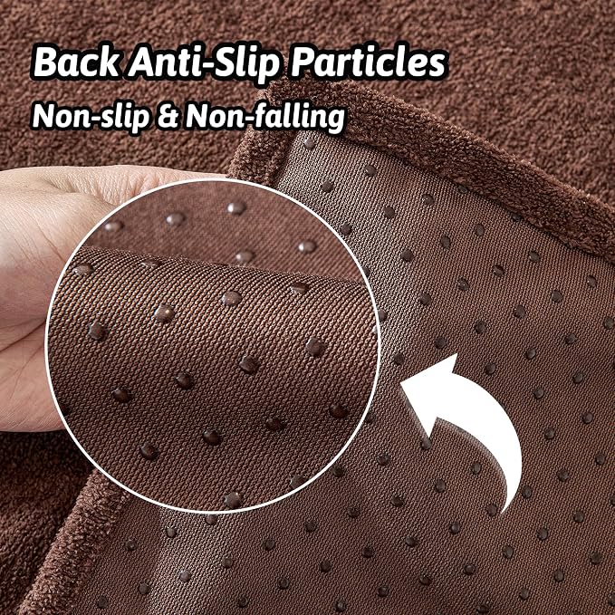 MEETSKY Couch Cover Washable for 2 Cushion Sofa, Cat Scratch Proof Furniture Protector Love Seat L Shape Couch Covers Soft Sectional Sofa Cover for Dogs Pets, 71" x 118", Chocolate
