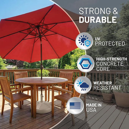 US Weight Durable 50 Pound Fillable Umbrella Base Designed to be Used with a Patio Table