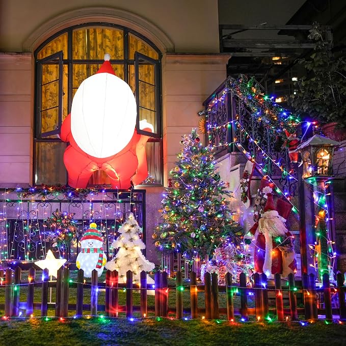 JMEXSUSS 300 LED Multicolor Christmas Tree Lights Clear Wire Plug in | Indoor Outdoor Use 8 Modes Timer for Christmas Tree Room Party Decoration