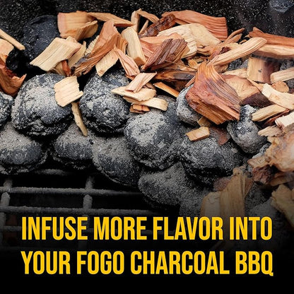 FOGO Wood Chips Variety Pack for Grilling and Smoking, 7 Flavors Including Apple, Cherry, Pecan, Oak, Post Oak, Hickory, & Mesquite, Made in USA, 1.4 lb Bags, 7-Pack