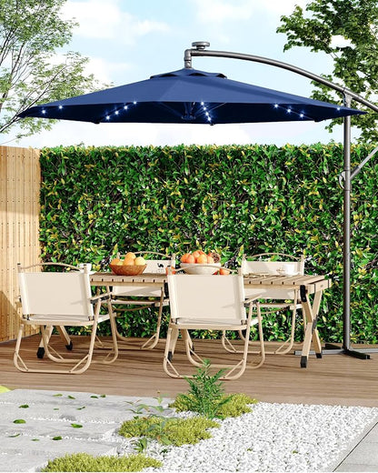 15FT Outdoor Patio Umbrella,Double-Sided Rectangle Market Umbrella with 36 LED Solar Lights & Base,UV50+ Weather-Resistant Oversized Outdoor Umbrella,Crank Lift,3-Way Shade for Pool,Garden,Backyard