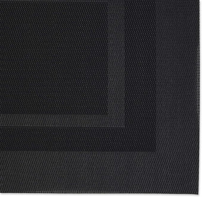 DII PVC Tabletop Collection Woven Indoor/Outdoor, Placemat Set, 13x17.25, Black, 6 Piece (Pack of 12)