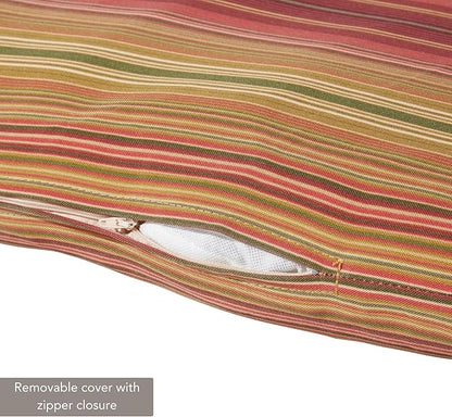 Outdoor Reversible Chaise Lounge Chair Cushion, Cinnamon Stripe