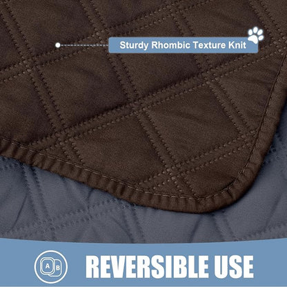 Smiry Waterproof Reversible Dog Bed Cover Pet Blanket | Pet Friendly, Soft Fabric, Washable Dog Blanket for Furniture Bed Couch Sofa, Checkered (82"x120", Chocolate/Dark Grey)